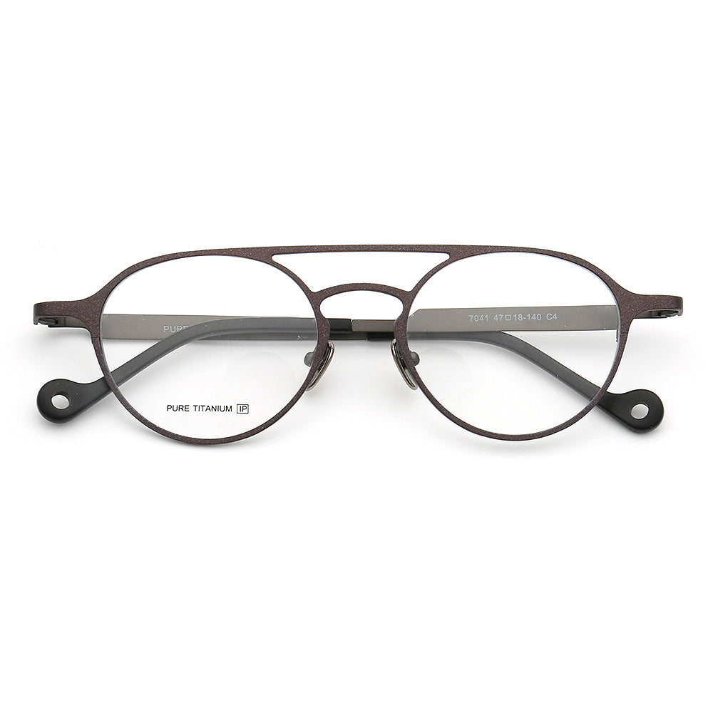 Jacques | Thin Light Round Titanium Eyeglasses |  Double Bridge Womens Modern Eyewear Frames Online
