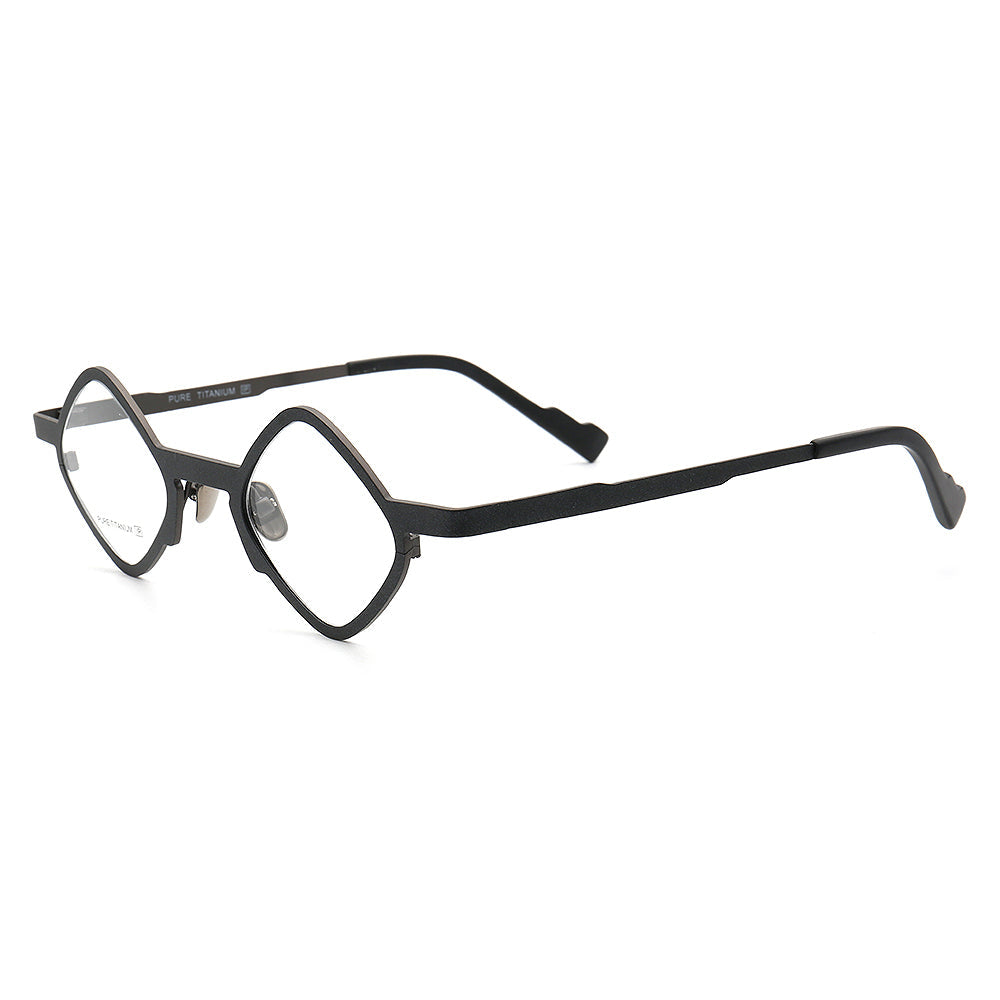 Marshall | Geometric Pure Titanium Eyeglass Frames | Lightweight Retro Nerd Glasses