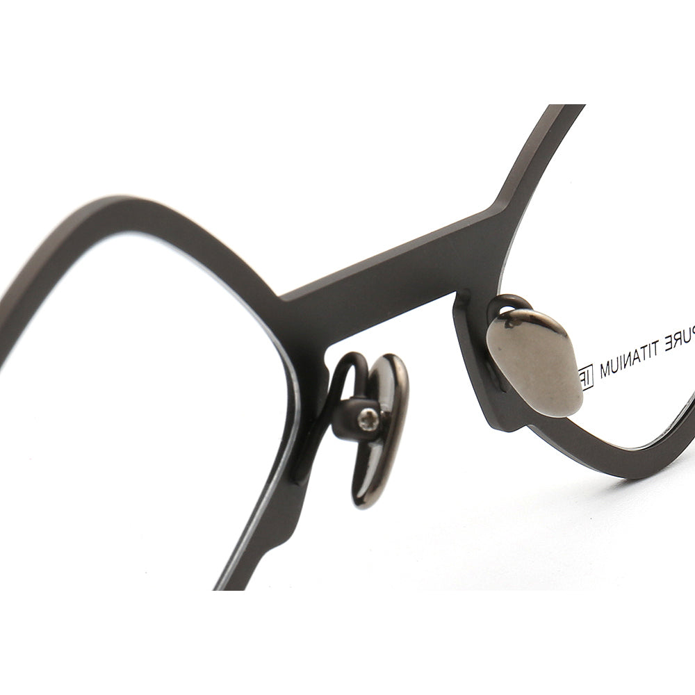 Marshall | Geometric Pure Titanium Eyeglass Frames | Lightweight Retro Nerd Glasses