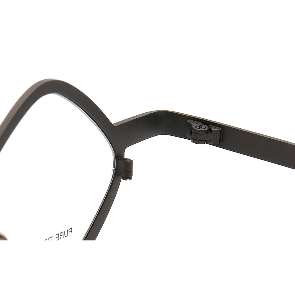 Marshall | Geometric Pure Titanium Eyeglass Frames | Lightweight Retro Nerd Glasses
