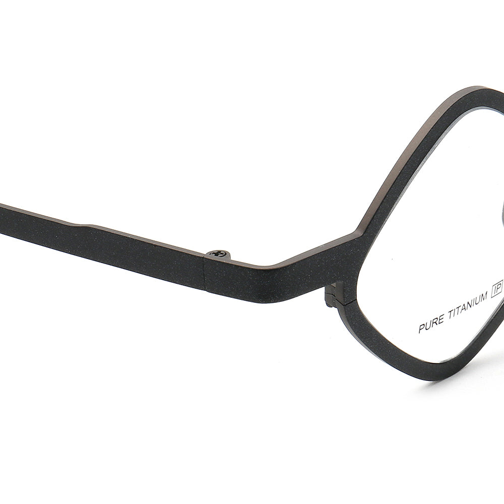 Marshall | Geometric Pure Titanium Eyeglass Frames | Lightweight Retro Nerd Glasses