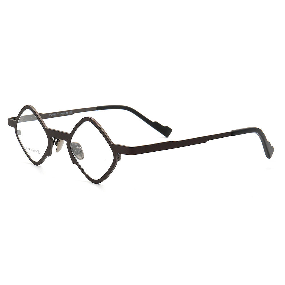 Marshall | Geometric Pure Titanium Eyeglass Frames | Lightweight Retro Nerd Glasses