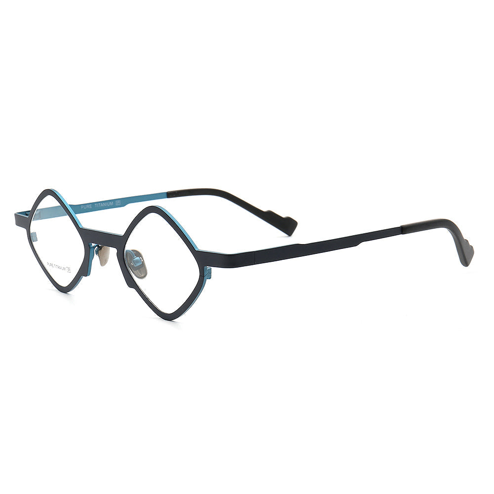 Marshall | Geometric Pure Titanium Eyeglass Frames | Lightweight Retro Nerd Glasses
