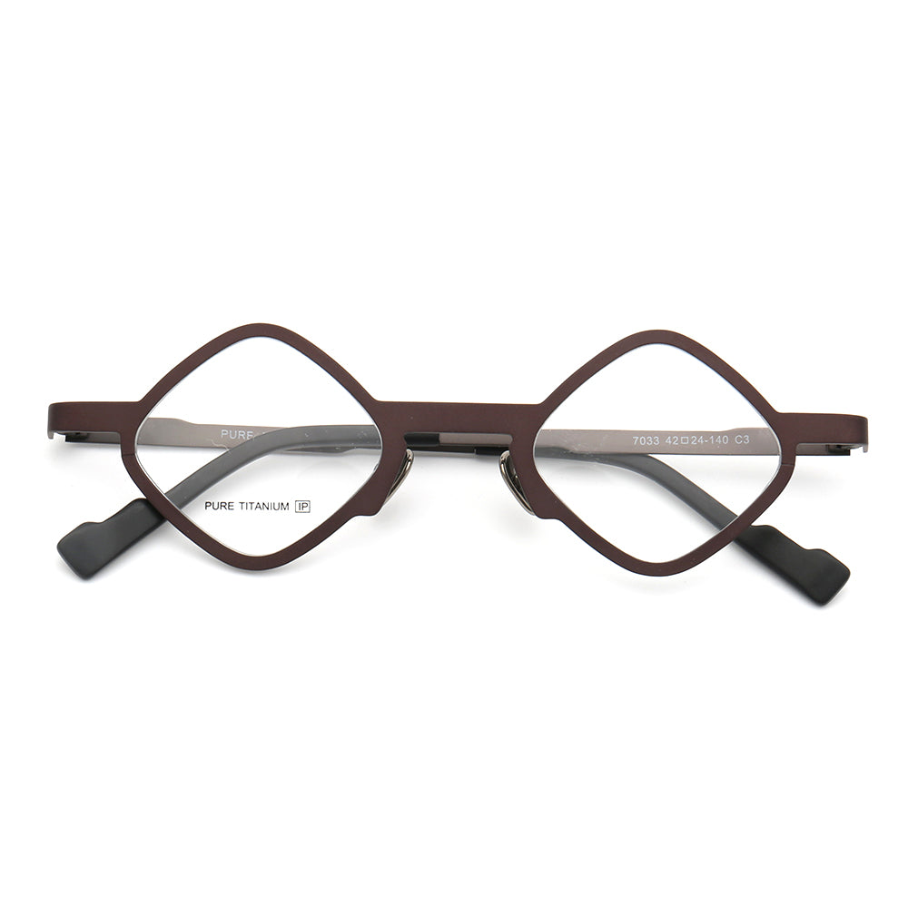 Marshall | Geometric Pure Titanium Eyeglass Frames | Lightweight Retro Nerd Glasses