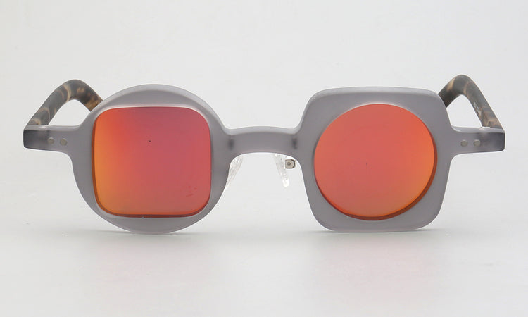 Scene | Mismatch Polarized Sunglasses w/ Tortoise Shell Pattern | Unique Retro Square & Circle Frames