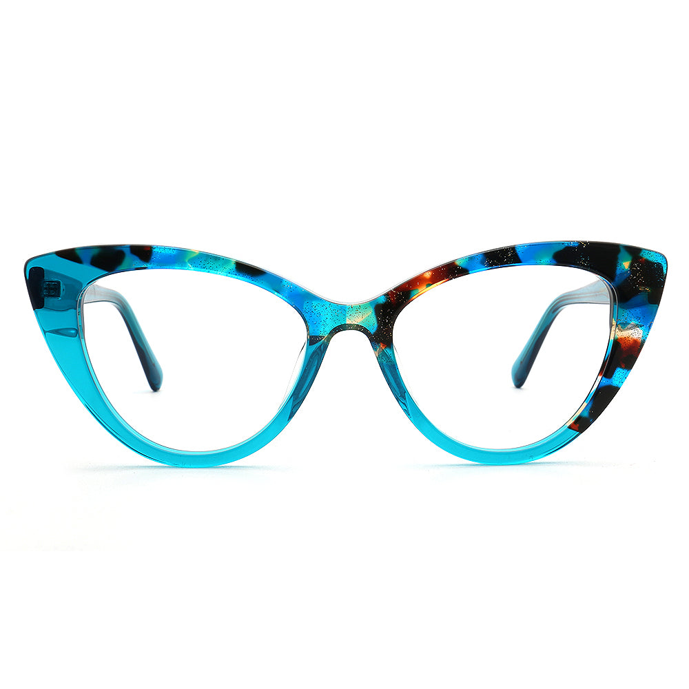 Ivy | Stylish Cat Eye Eyeglasses Frames for Women | Floral Tortoise Transparent Glasses Frames