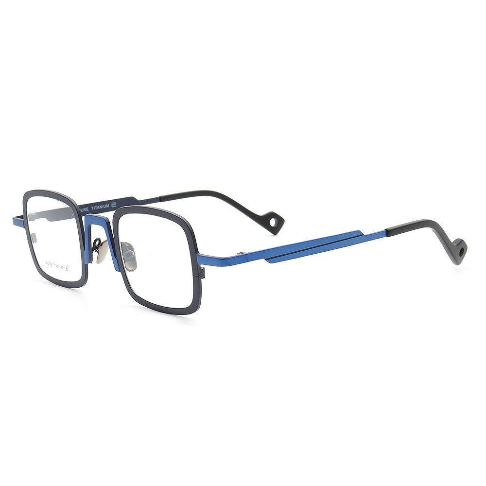 Rueben | Funky Square Full Rim Titanium Glasses Frames | Modern Two Toned Lightweight Eyeglasses Online