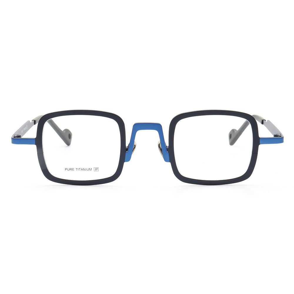 Rueben | Funky Square Full Rim Titanium Glasses Frames | Modern Two Toned Lightweight Eyeglasses Online
