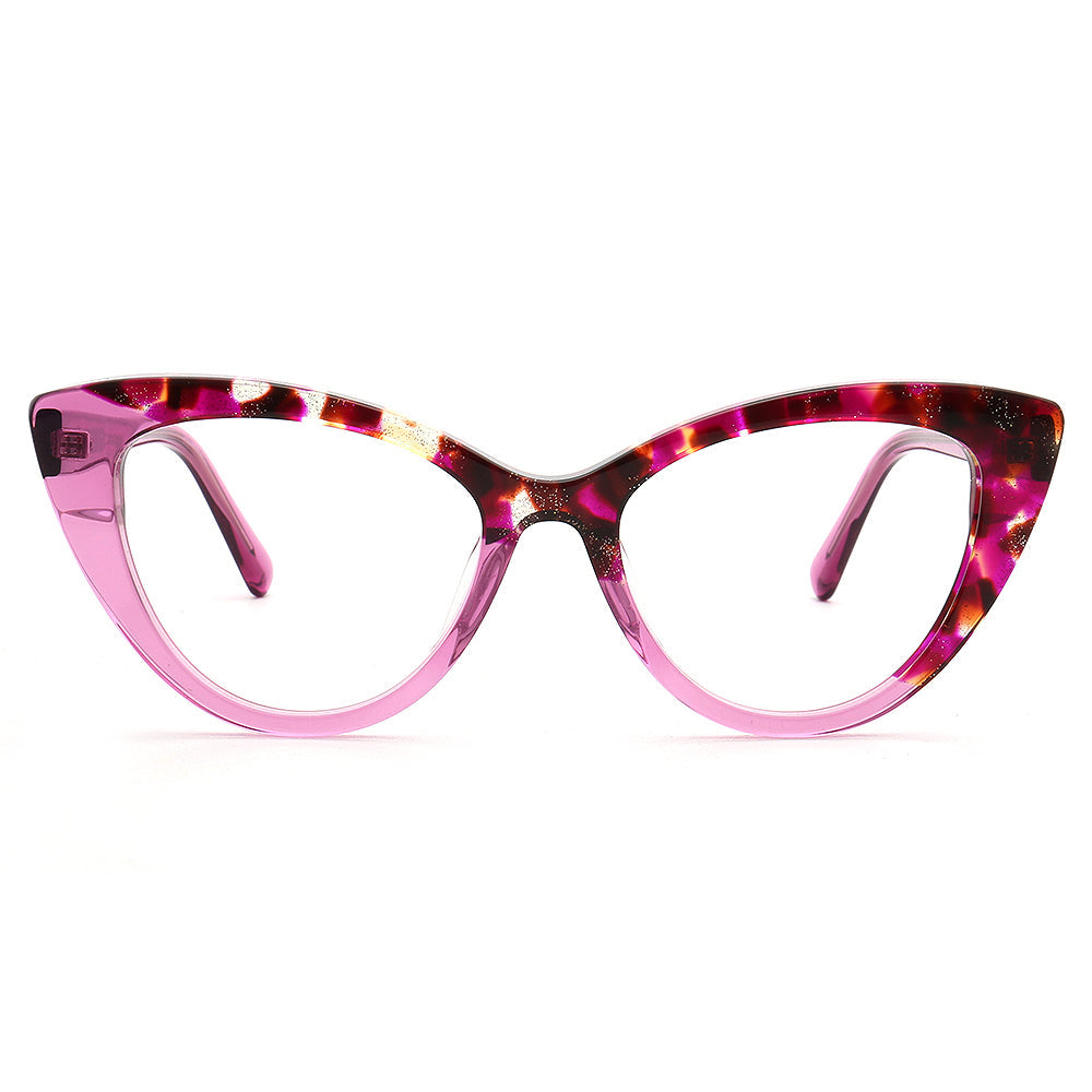 Ivy | Stylish Cat Eye Eyeglasses Frames for Women | Floral Tortoise Transparent Glasses Frames