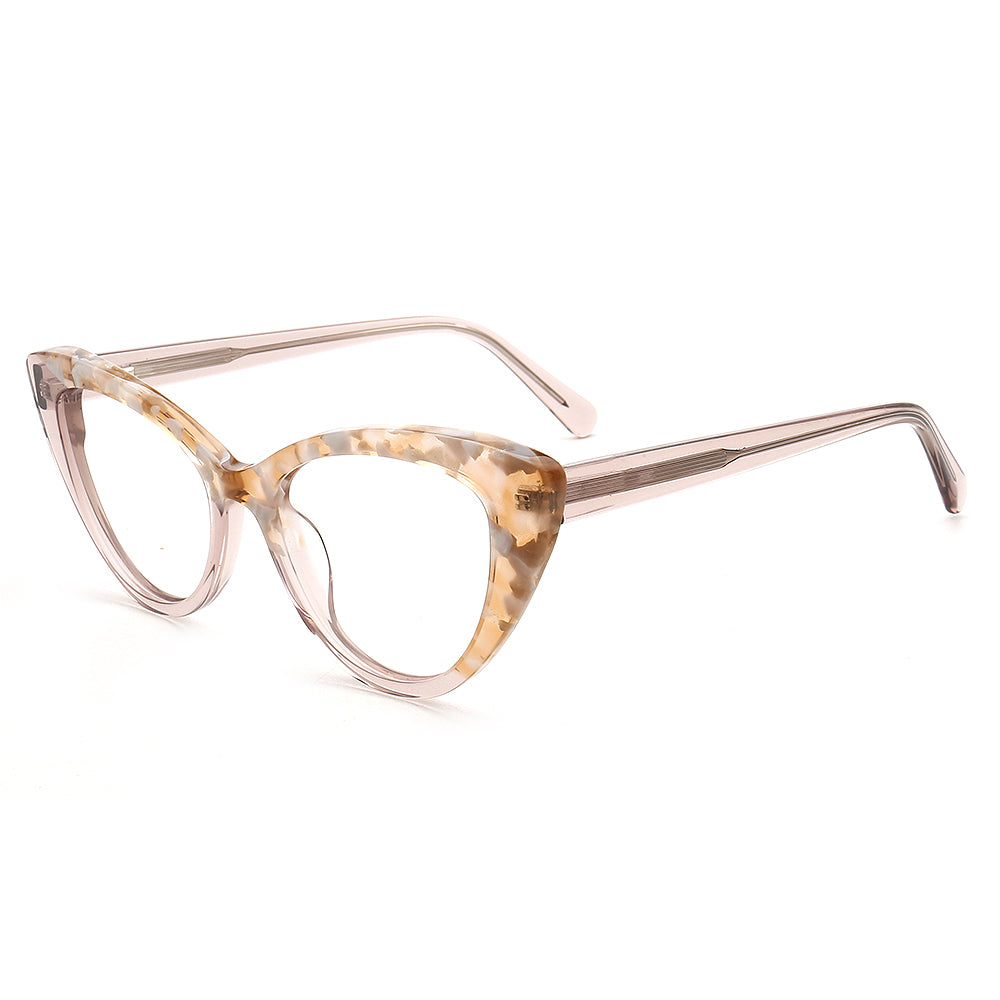 Ivy | Stylish Cat Eye Eyeglasses Frames for Women | Floral Tortoise Transparent Glasses Frames