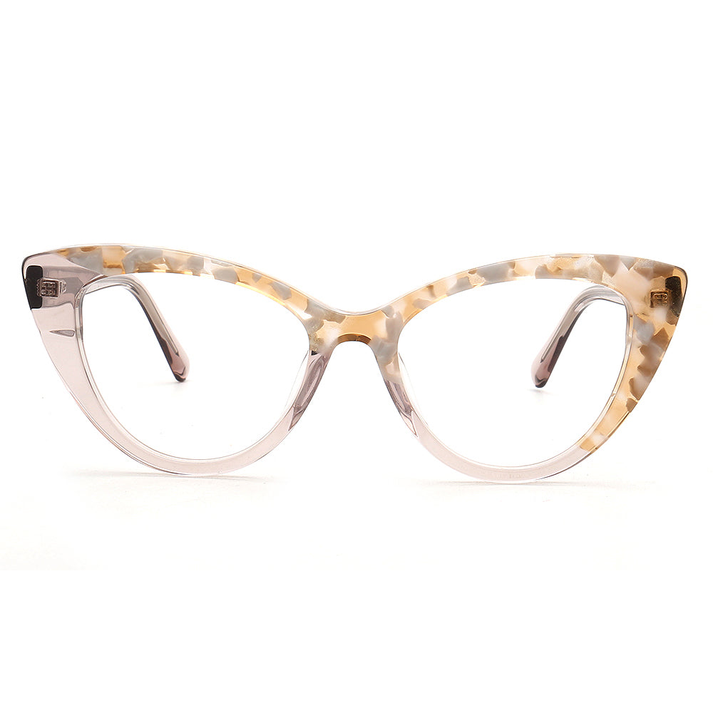 Ivy | Stylish Cat Eye Eyeglasses Frames for Women | Floral Tortoise Transparent Glasses Frames