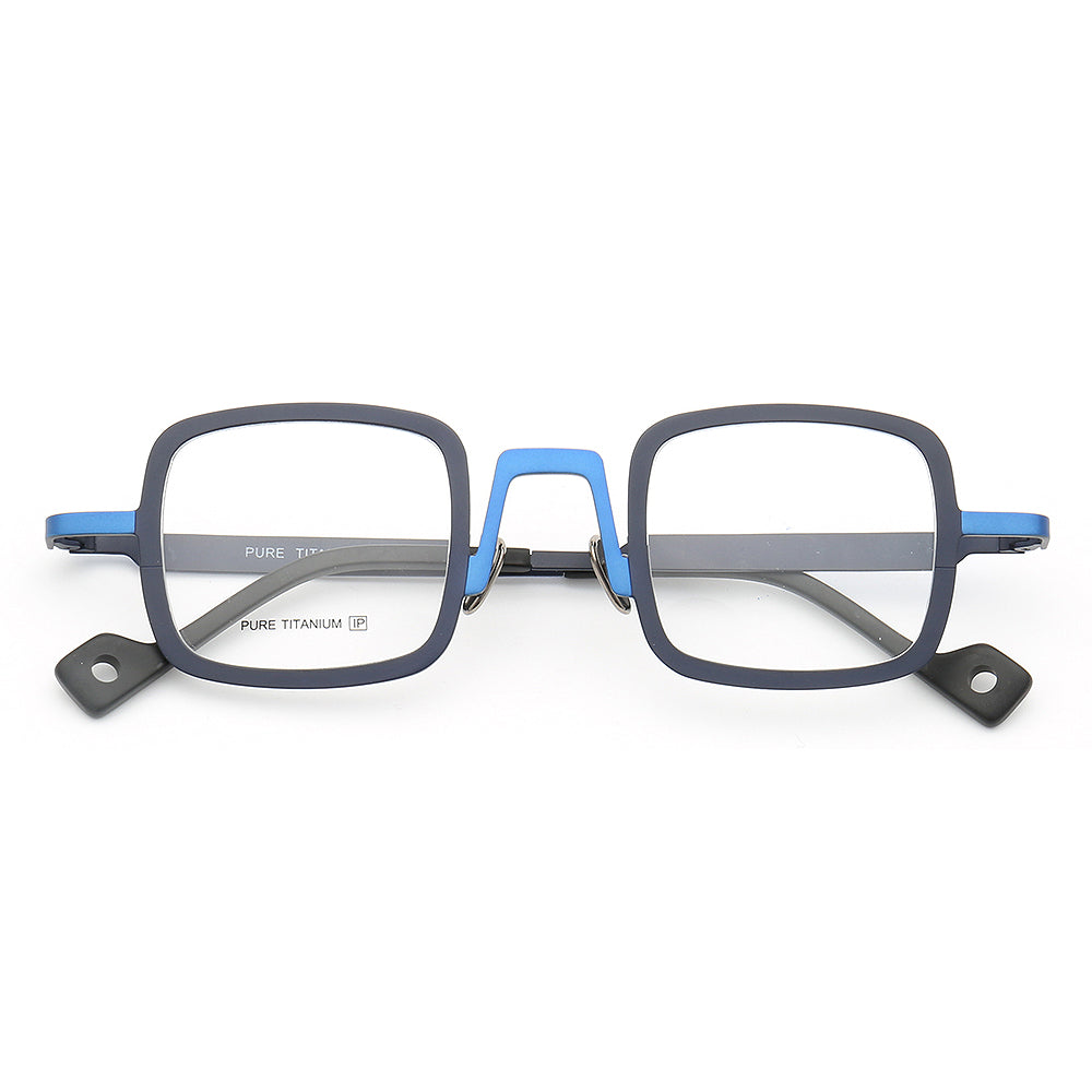 Rueben | Funky Square Full Rim Titanium Glasses Frames | Modern Two Toned Lightweight Eyeglasses Online