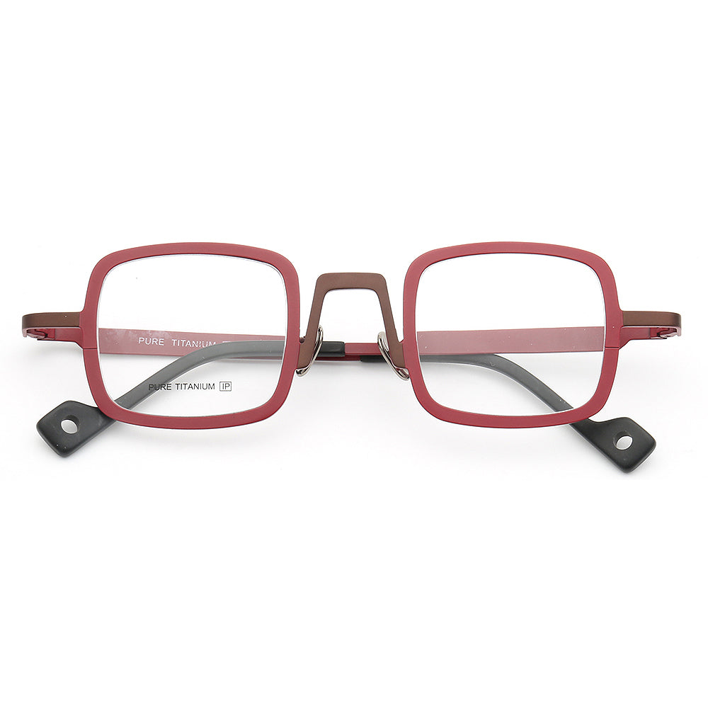 Rueben | Funky Square Full Rim Titanium Glasses Frames | Modern Two Toned Lightweight Eyeglasses Online