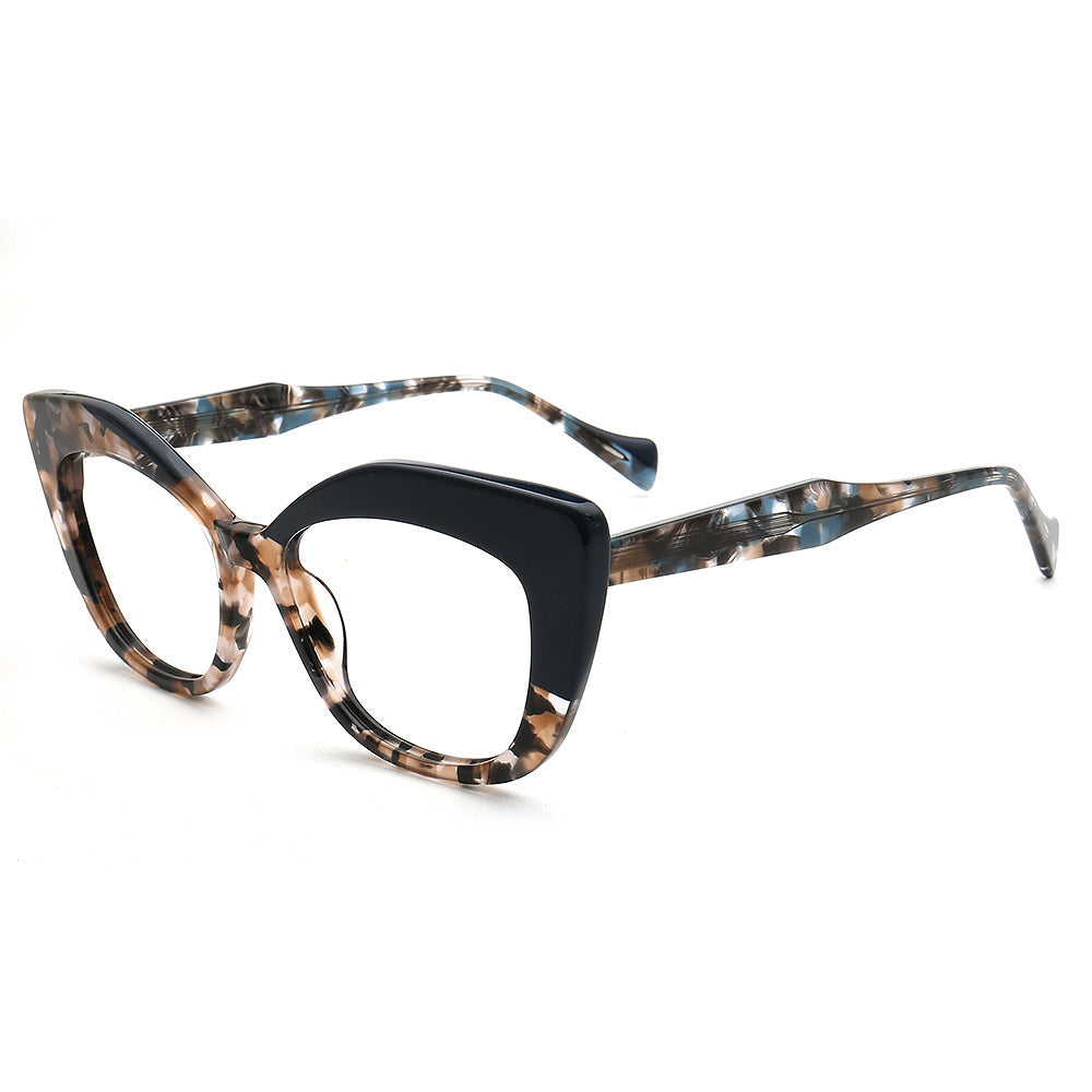 Camila | Fashionable Cat Eye Optical Eyeglasses for Women | Two Tone Floral Tortoise Glasses Frames