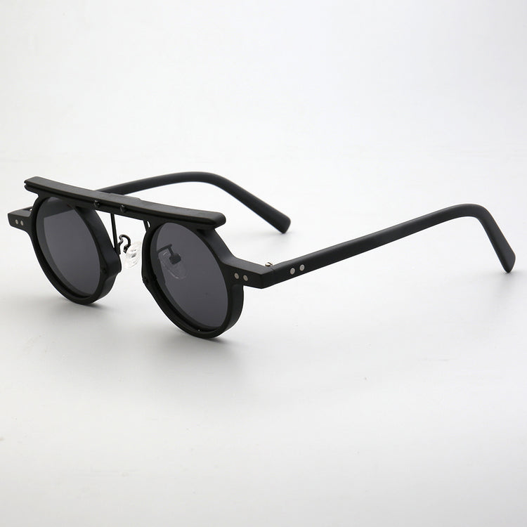 Hester | Vintage Round Polarized Sunglasses | Flat Top Design w/ Tortoise Shell Pattern