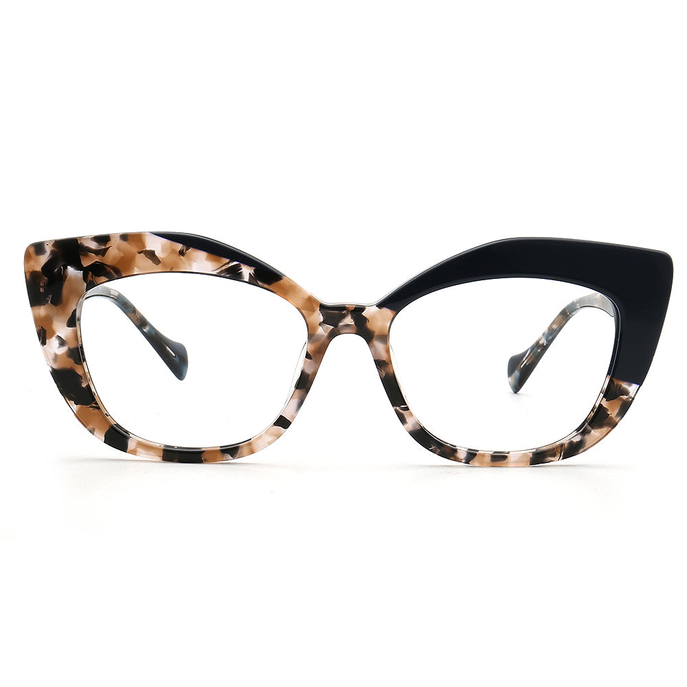 Camila | Fashionable Cat Eye Optical Eyeglasses for Women | Two Tone Floral Tortoise Glasses Frames