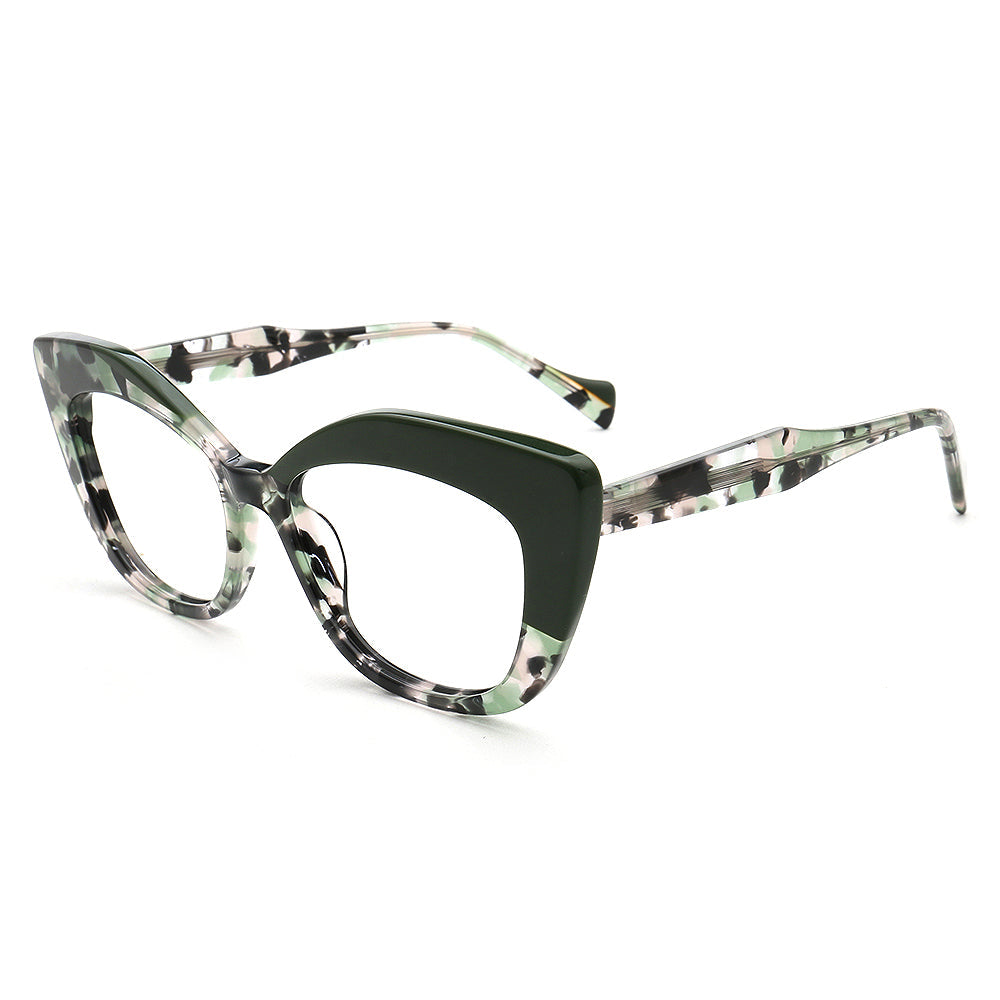 Camila | Fashionable Cat Eye Optical Eyeglasses for Women | Two Tone Floral Tortoise Glasses Frames