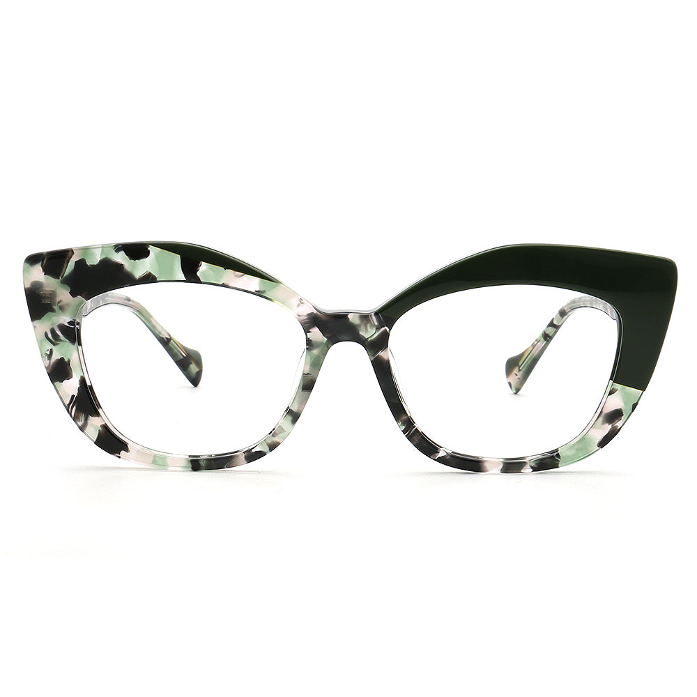 Camila | Fashionable Cat Eye Optical Eyeglasses for Women | Two Tone Floral Tortoise Glasses Frames