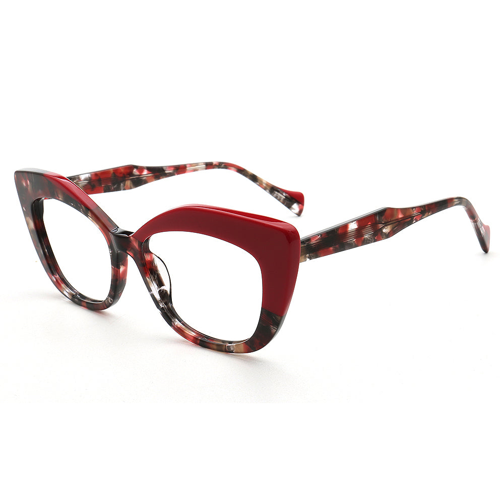 Camila | Fashionable Cat Eye Optical Eyeglasses for Women | Two Tone Floral Tortoise Glasses Frames