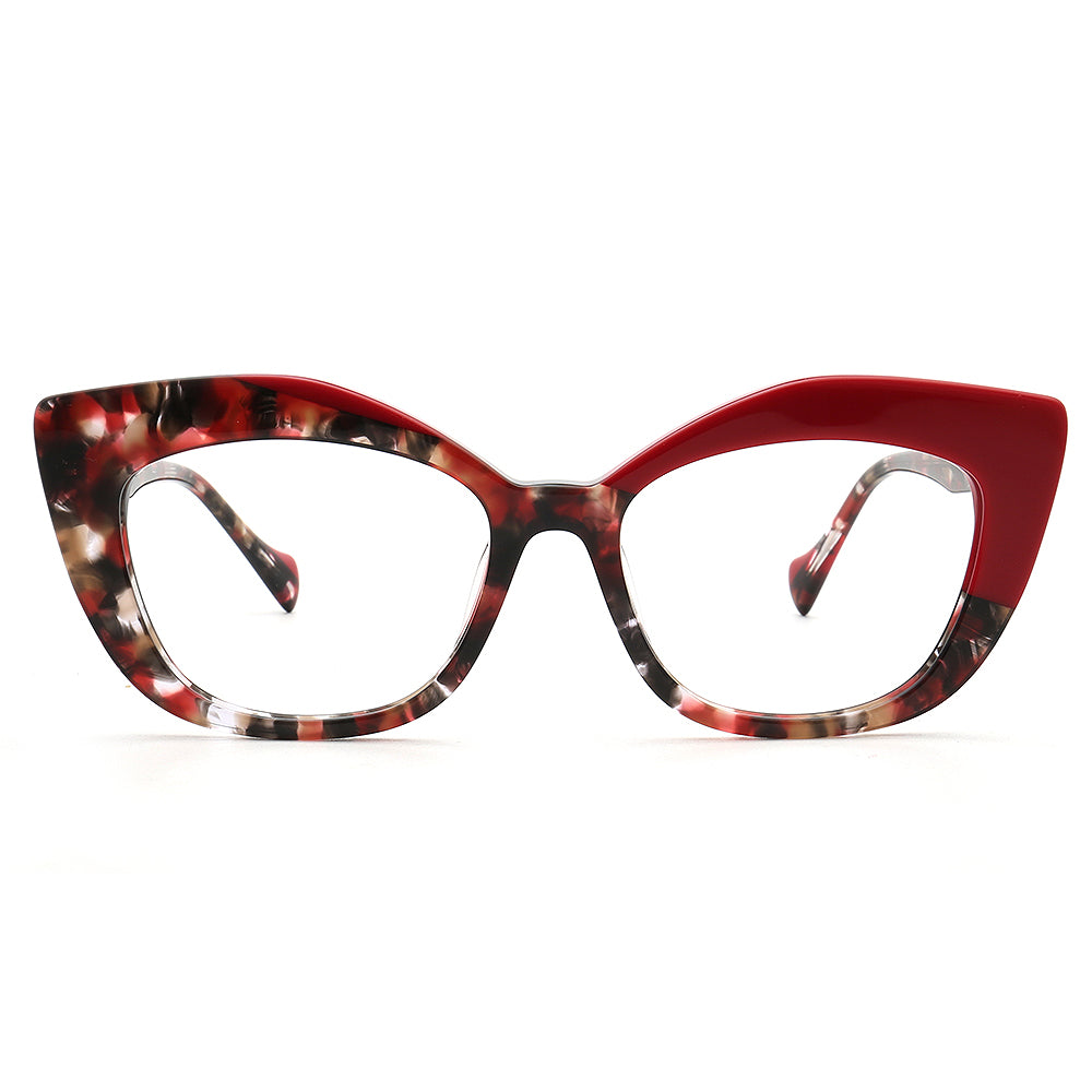 Camila | Fashionable Cat Eye Optical Eyeglasses for Women | Two Tone Floral Tortoise Glasses Frames