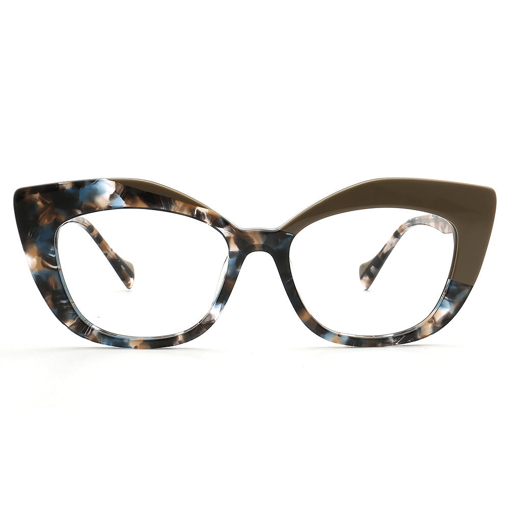 Camila | Fashionable Cat Eye Optical Eyeglasses for Women | Two Tone Floral Tortoise Glasses Frames
