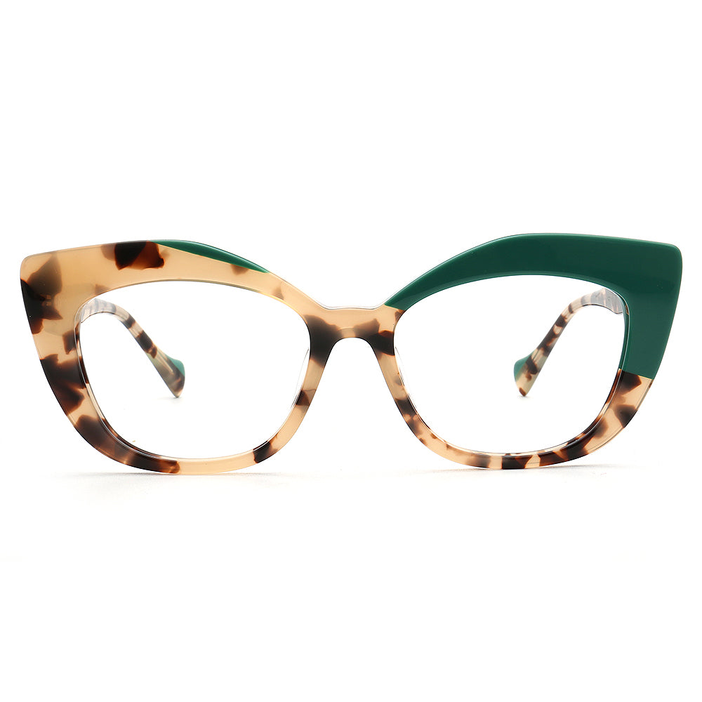 Camila | Fashionable Cat Eye Optical Eyeglasses for Women | Two Tone Floral Tortoise Glasses Frames