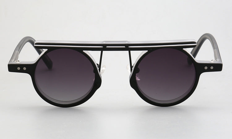 Hester | Vintage Round Polarized Sunglasses | Flat Top Design w/ Tortoise Shell Pattern
