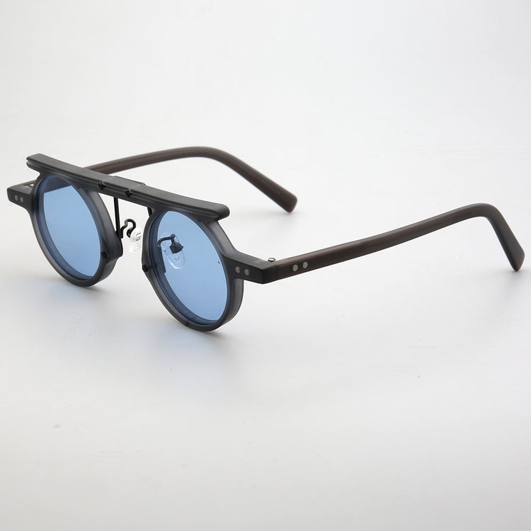 Hester | Vintage Round Polarized Sunglasses | Flat Top Design w/ Tortoise Shell Pattern