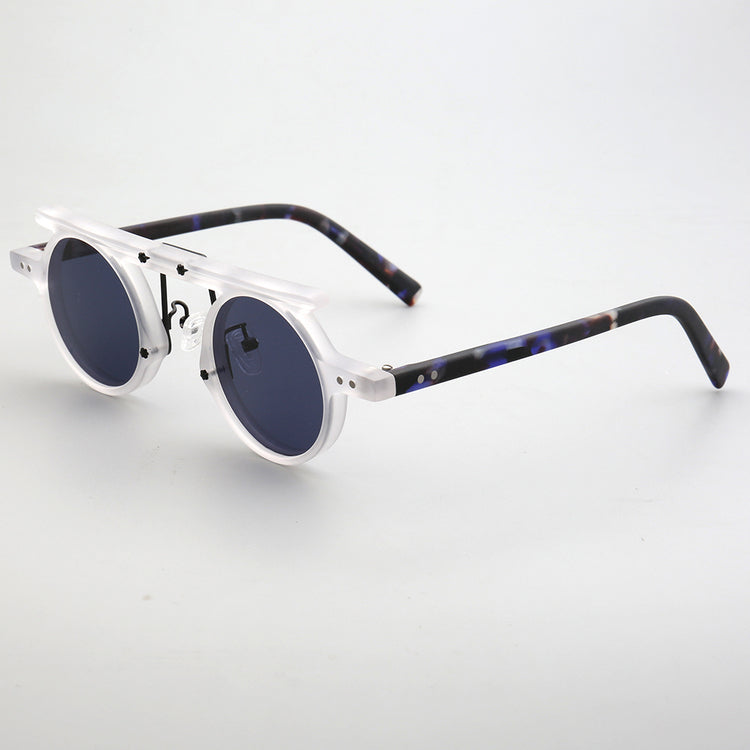 Hester | Vintage Round Polarized Sunglasses | Flat Top Design w/ Tortoise Shell Pattern