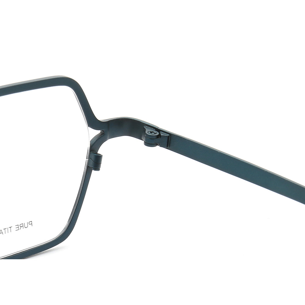 Griffin | Modern Square Pure Titanium Eyeglass Frames | Two Toned Striped Finish