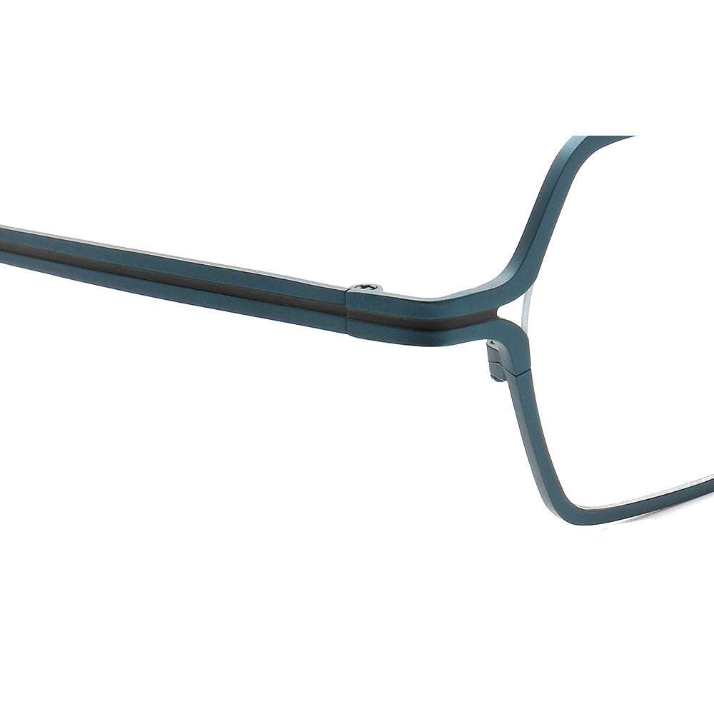 Griffin | Modern Square Pure Titanium Eyeglass Frames | Two Toned Striped Finish