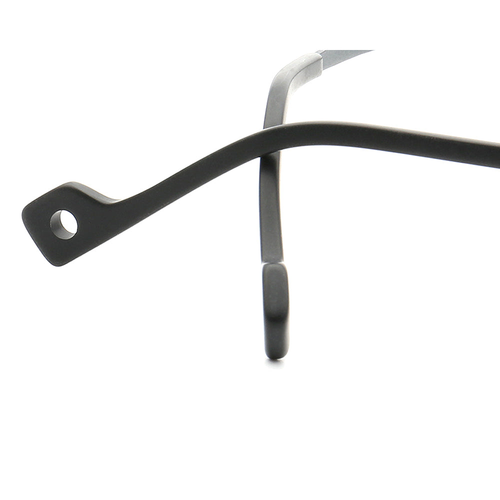 Griffin | Modern Square Pure Titanium Eyeglass Frames | Two Toned Striped Finish
