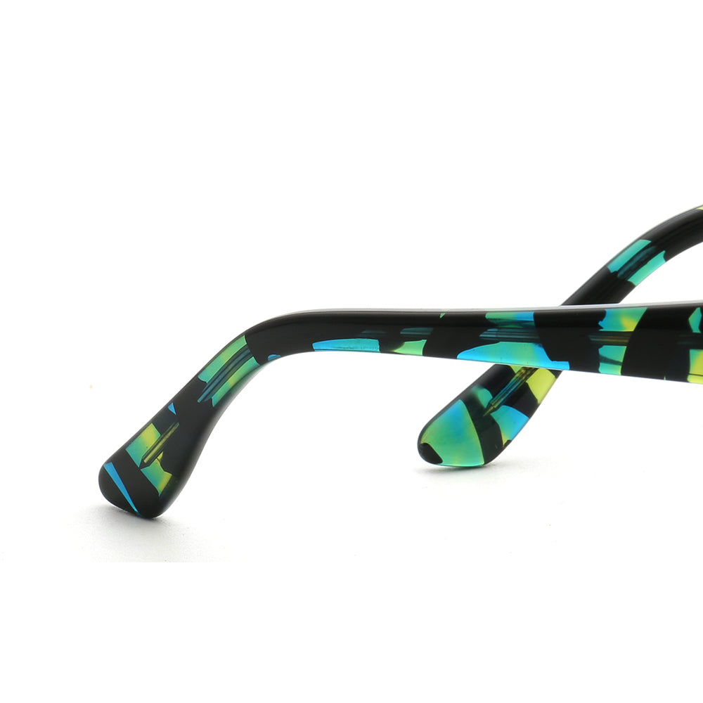 Sophia | Modern Women Oversize Square Eyeglasses Frames | Two Tone Stylish Green Tortoise Spectacles for Women
