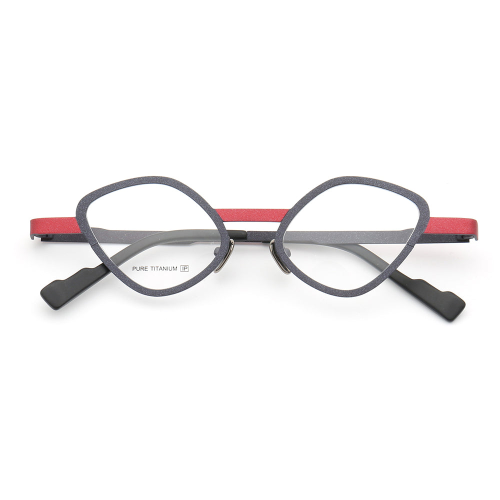 Luna | Funky Cat Eye Glasses Frames For Women | Fashionable Two Toned Pure Titanium Eyeglasses
