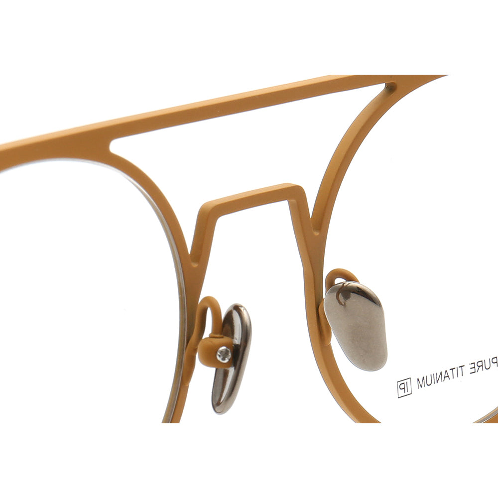 Devon | Retro Double Bridge Eyeglasses | Round Flat Top Pure Titanium Glasses
