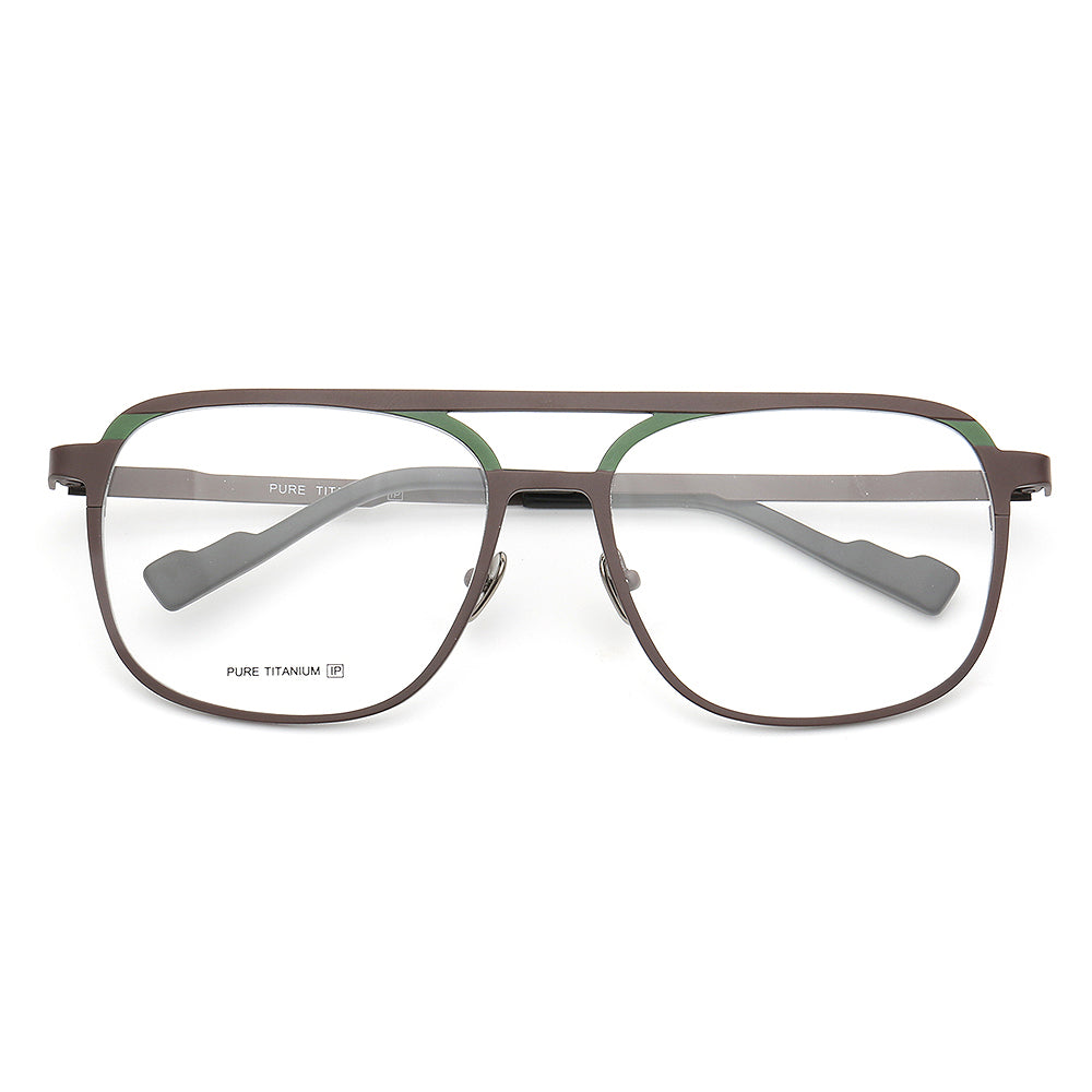 Franklyn | 80s Vintage Pilot Style Glasses | Lightweight Two Tone Titanium Frame