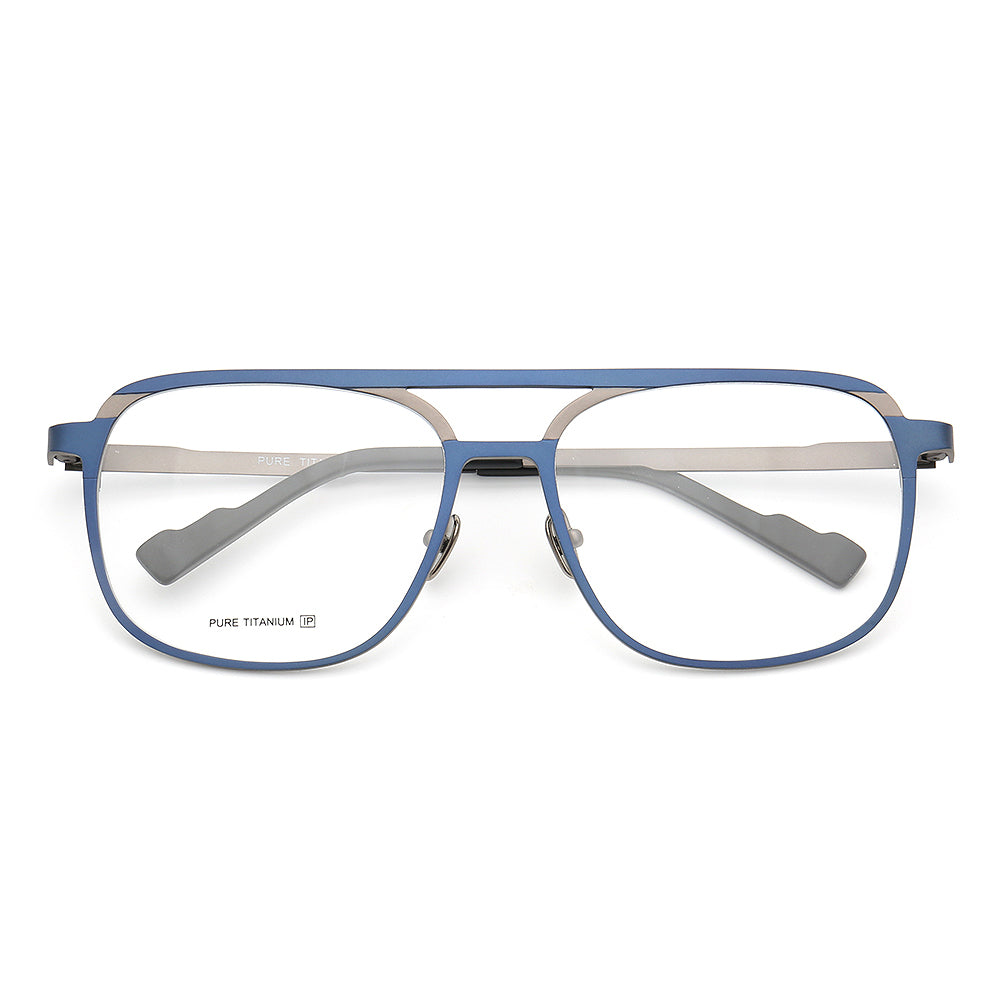 Franklyn | 80s Vintage Pilot Style Glasses | Lightweight Two Tone Titanium Frame