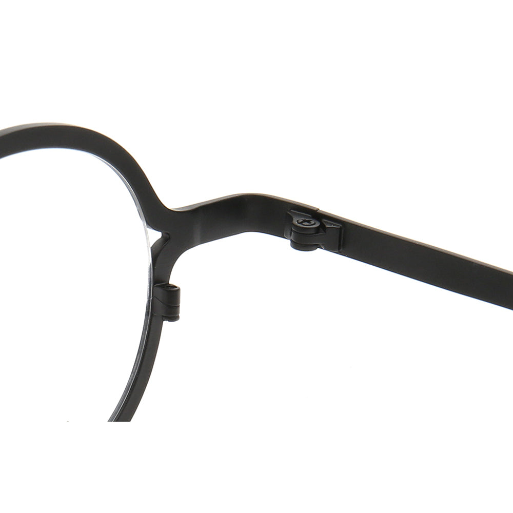 Brunswick | Round Pink Women Titanium Eyeglasses | Retro Striped Green Men Glasses Frames