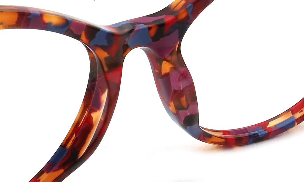 Alora | Trendy Womens Cat Eye Tortoise Shell Glasses Frames | Floral Female Retro Optical Eyeglasses