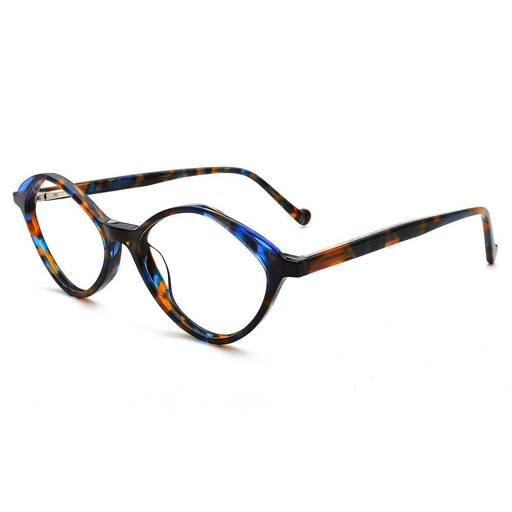Bella | Modern Diamond Shape Floral Optical Eyeglass Frames | Womens Retro Tortoise Geometric Spectacles