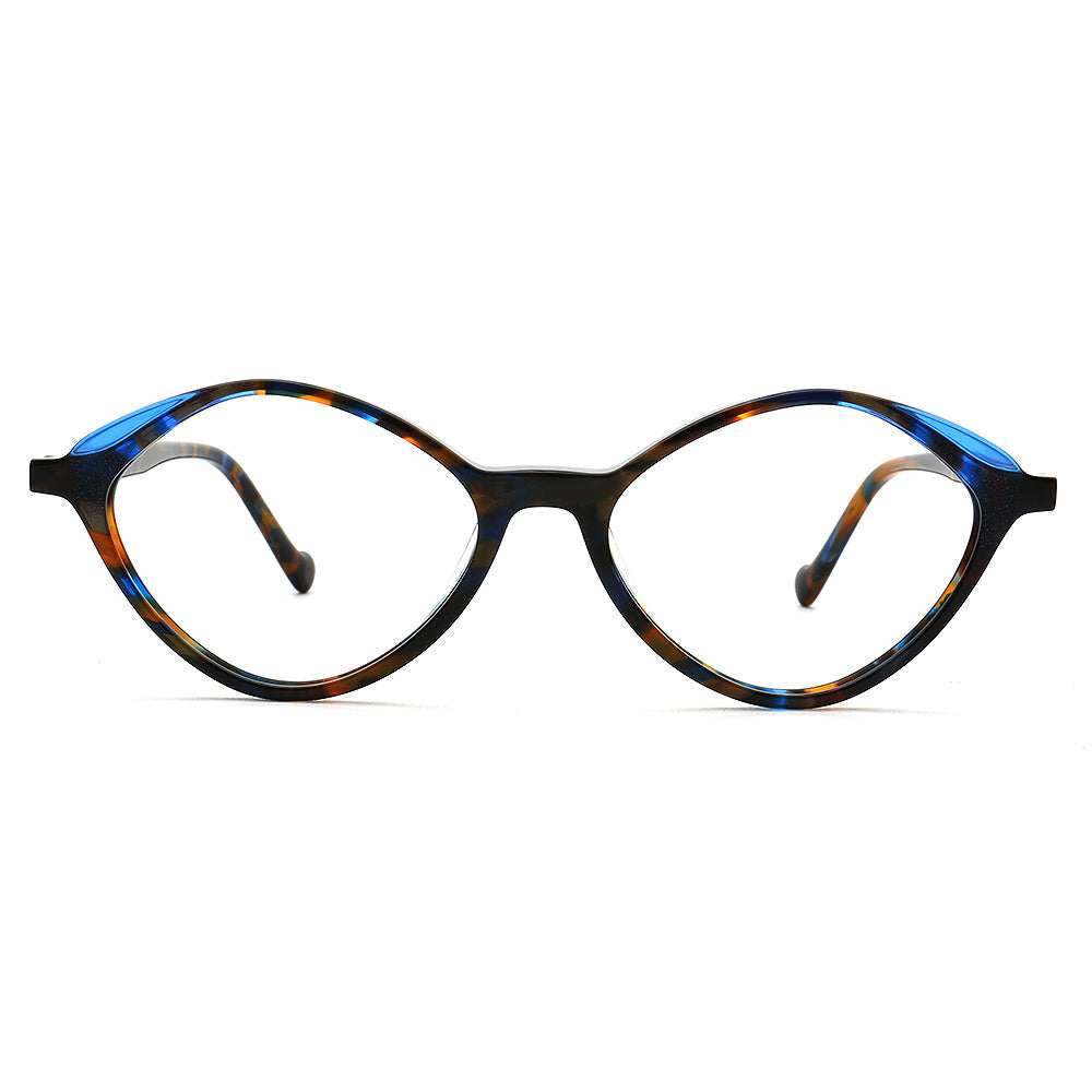 Bella | Modern Diamond Shape Floral Optical Eyeglass Frames | Womens Retro Tortoise Geometric Spectacles