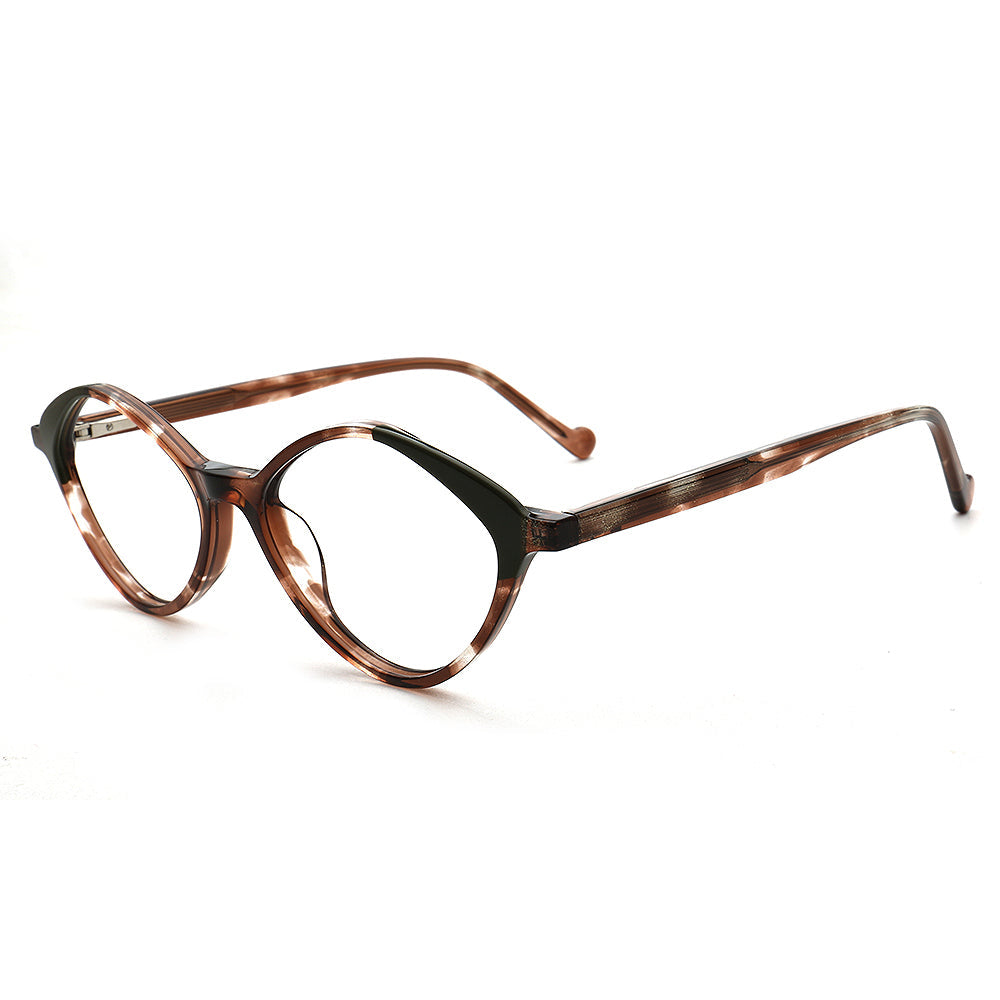 Bella | Modern Diamond Shape Floral Optical Eyeglass Frames | Womens Retro Tortoise Geometric Spectacles