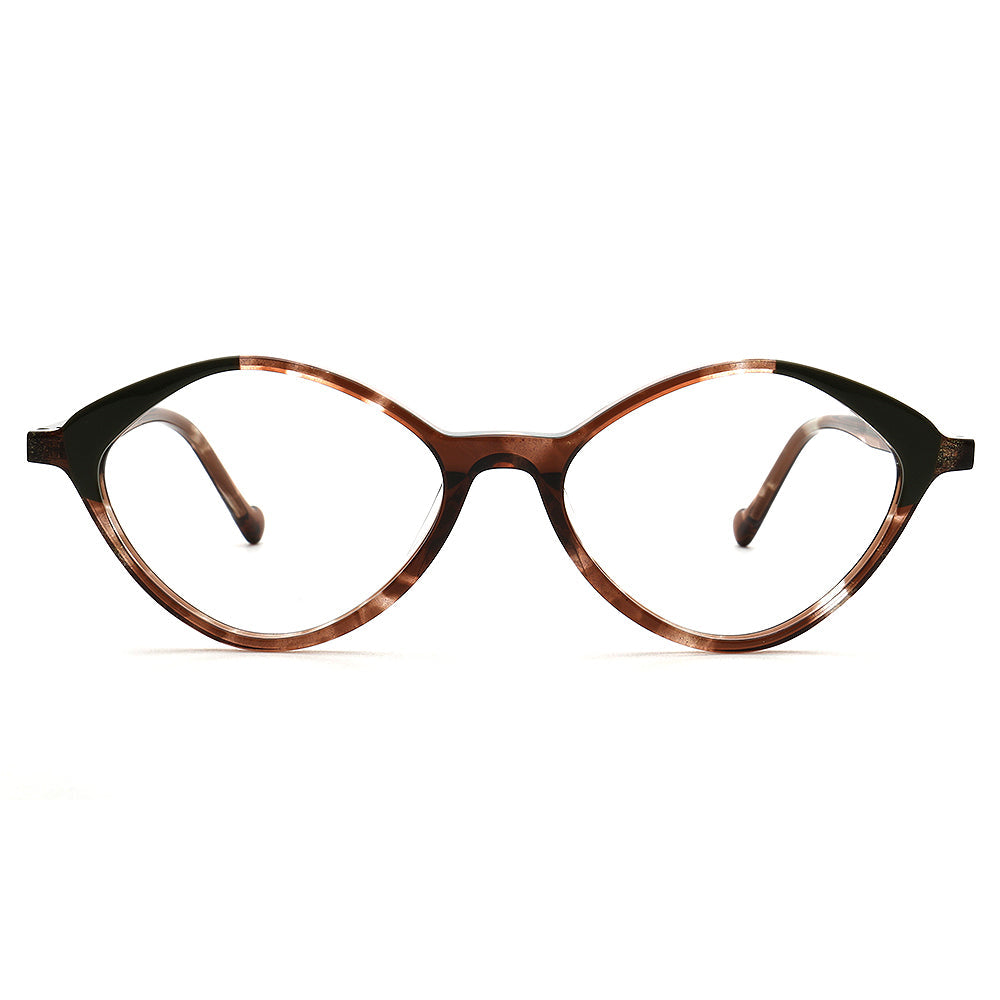 Bella | Modern Diamond Shape Floral Optical Eyeglass Frames | Womens Retro Tortoise Geometric Spectacles