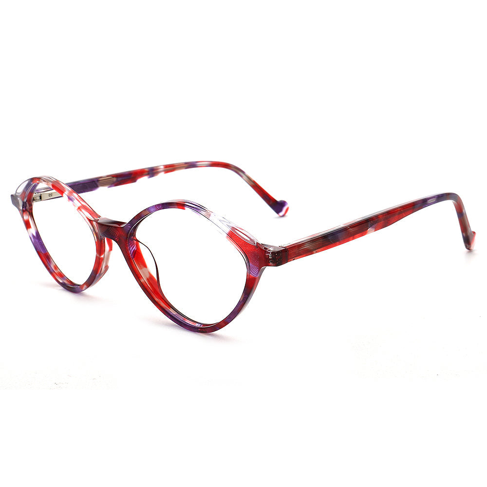 Bella | Modern Diamond Shape Floral Optical Eyeglass Frames | Womens Retro Tortoise Geometric Spectacles