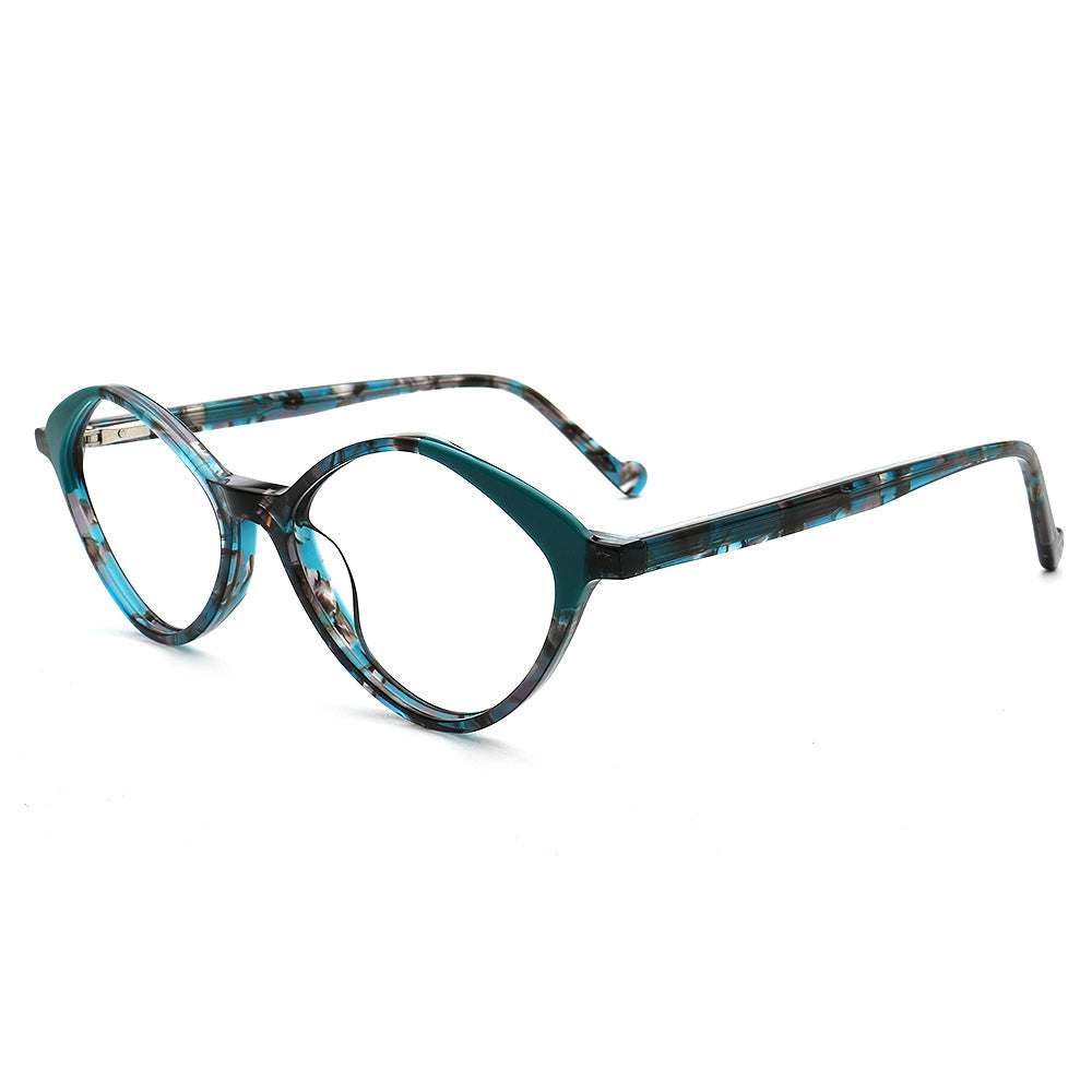 Bella | Modern Diamond Shape Floral Optical Eyeglass Frames | Womens Retro Tortoise Geometric Spectacles