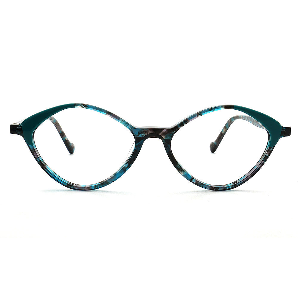 Bella | Modern Diamond Shape Floral Optical Eyeglass Frames | Womens Retro Tortoise Geometric Spectacles