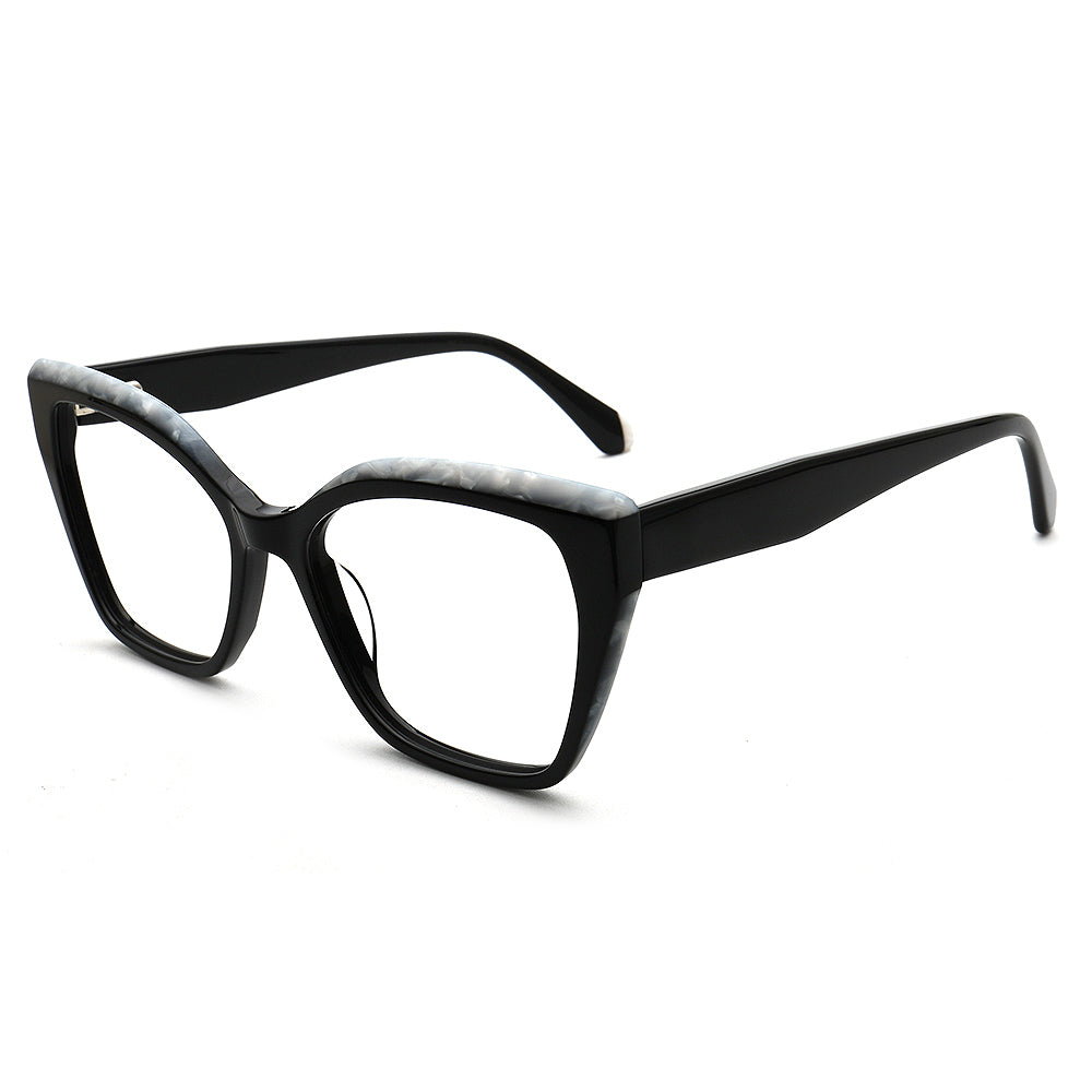 Olivia | Modern Women Cat Eye Oversized Optical Eyeglasses | Retro Olive Glasses Frame for Female