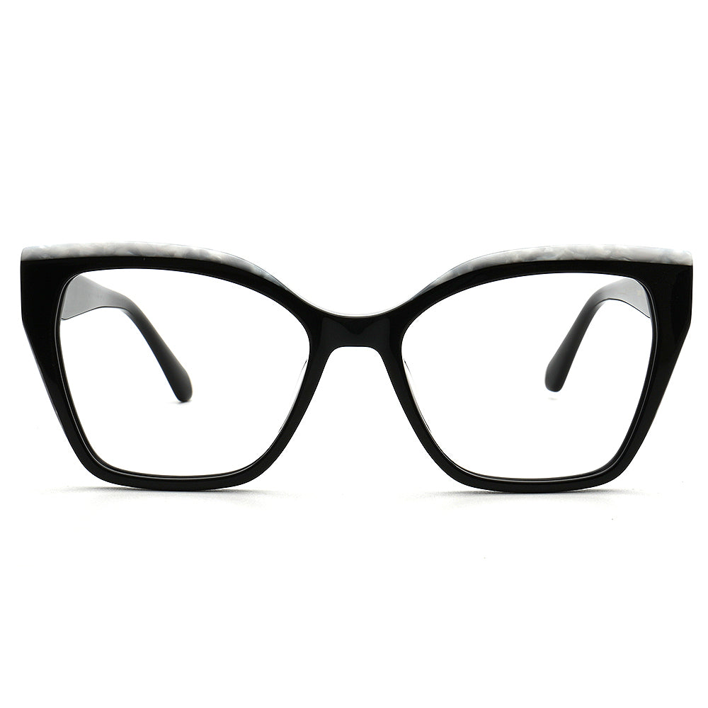 Olivia | Modern Women Cat Eye Oversized Optical Eyeglasses | Retro Olive Glasses Frame for Female