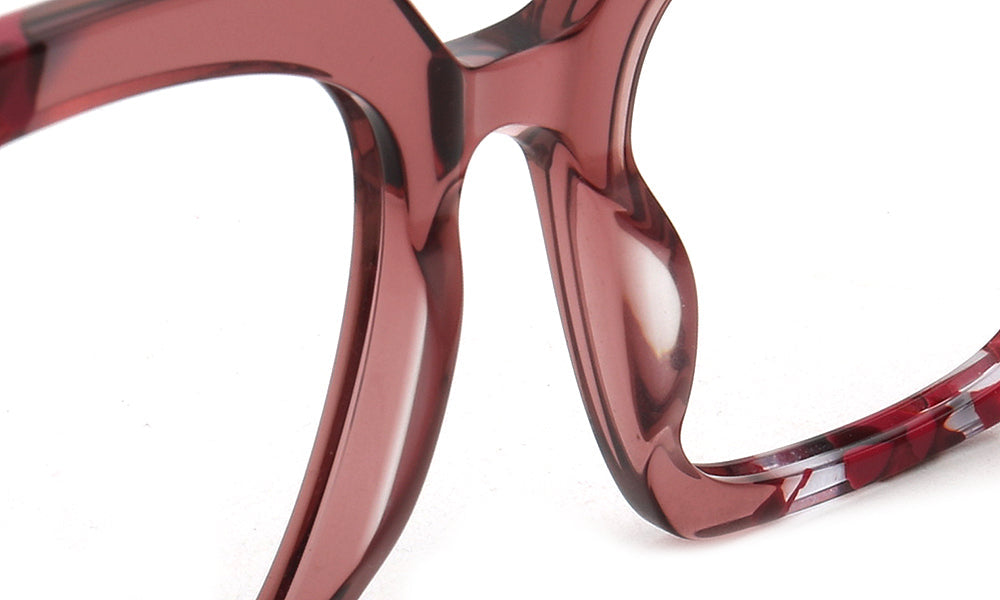 Daisy | Funky Oversized Square Optical Eyeglasses for Women | Transparent Glasses Frame Floral Tortoise