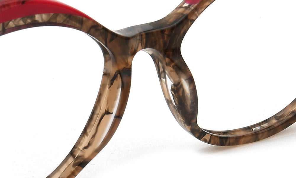 Alina | Funky Womens Cat Eye Tortoise Purple Glasses Frames | Modern Retro Female Optical Eyeglasses Green